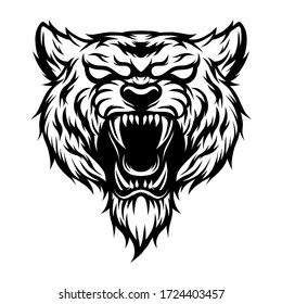 tiger head vector, a vector that is detailed and cool to print