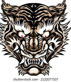 diseño de vectorel de cabeza de tigre hecho para camiseta.eps