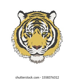 Tiger Head vintage Color. vector Illustration. Good for print