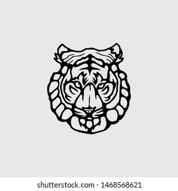 Tiger Head Vintage Logo. Vector