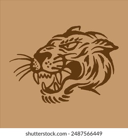 tiger head's anger illustration art