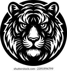 Tiger Heads Silhouette Shapes Of Tigers Illustration