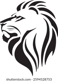  tiger hed silhouette vector Style  with white background