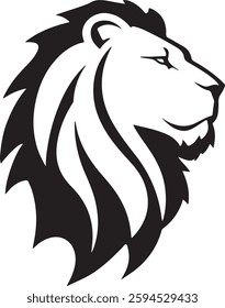  tiger hed silhouette vector Style  with white background