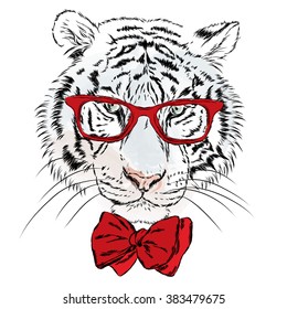 Tiger hipster vector.