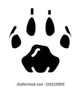 tiger hoof print glyph icon vector. tiger hoof print sign. isolated contour symbol black illustration