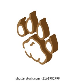 tiger hoof print isometric icon vector. tiger hoof print sign. isolated symbol illustration