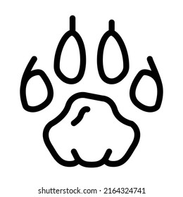 tiger hoof print line icon vector. tiger hoof print sign. isolated contour symbol black illustration