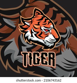 Tiger Hunting Mode head Logo Illustration vector This logo is very suitable for teams, communities, groups, sports, basketball, soccer, rugby, and also for clothes, t-shirts, jackets