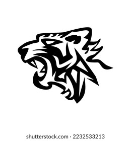 The tiger icon is black, on a white background.