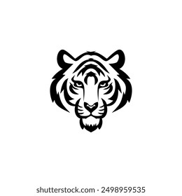 The tiger icon is black on a white background.	