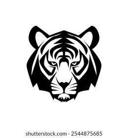 The tiger icon is black, on a white background.	