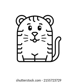 Tiger icon. Icon design. Template elements. Flat style