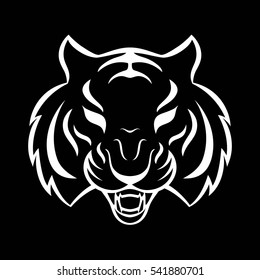 Tiger icon isolated on a white background. Tiger logo template, tattoo design, t-shirt print.