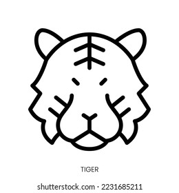 tiger icon. Line Art Style Design Isolated On White Background