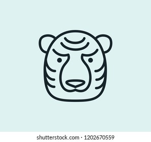 Tiger icon line isolated on clean background. Tiger icon concept drawing icon line in modern style. Vector illustration for your web mobile logo app UI design.