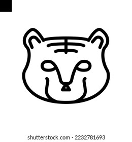 tiger icon line style vector