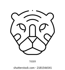 tiger icon. Linear style sign isolated on white background. Vector illustration