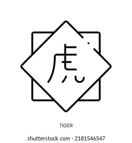 tiger icon. Linear style sign isolated on white background. Vector illustration