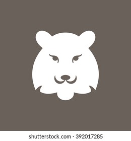 Tiger Icon on Dark Gray Color. Eps-10.