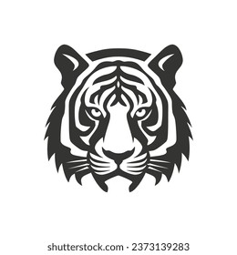 Tiger Icon on White Background - Simple Vector Illustration