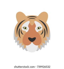 Tiger icon on the white background. Vector illustration
