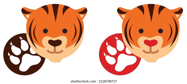 Tiger icon, Tiger Paw print Logo. year of the tiger
