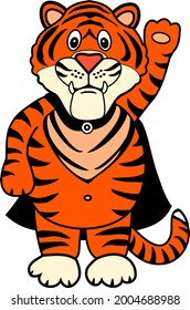 Tigre. Icono. Imagen estilizada de un tigre gracioso. Símbolo del año. Gráficos vectoriales de color. 
