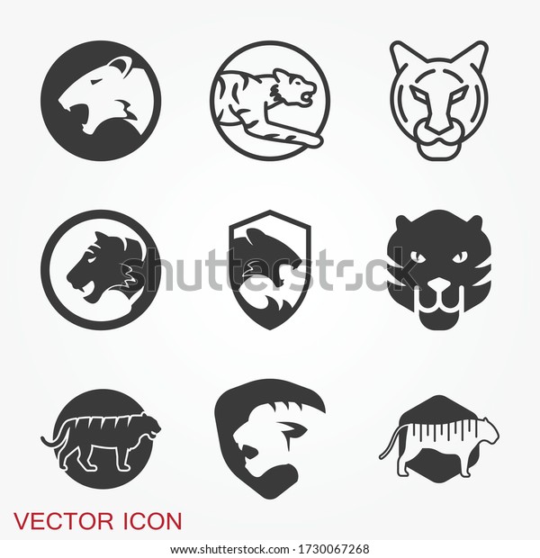 Tiger Icon Symbol Isolated On Background Stock Vector (Royalty Free ...