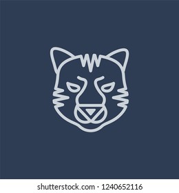 Tiger icon. Trendy flat vector line Tiger icon on dark blue background from animals collection. 