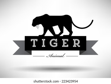 Tiger Icon with Typographic Design