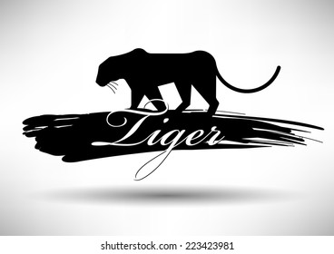 Tiger Icon with Typographic Design