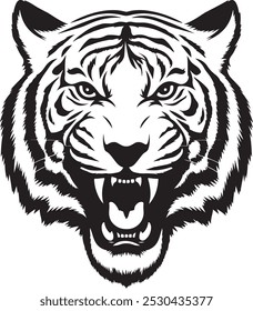 Tiger icon vector black and white concept