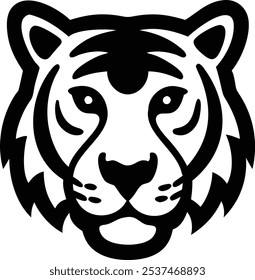 Tiger icon vector, color graphic, tiger logo vector, animal of tiger head vector illustration design.