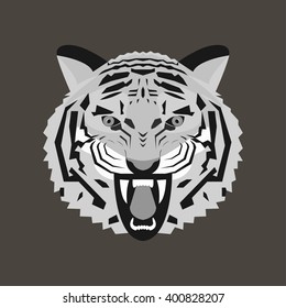 Tiger icon. Vector illustration of a tiger head