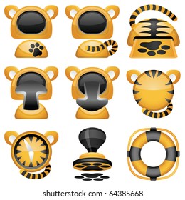 Tiger icons set