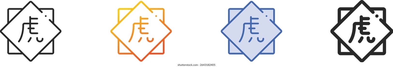 tiger icon.Thin Linear, Gradient, Blue Stroke and bold Style Design Isolated On White Background