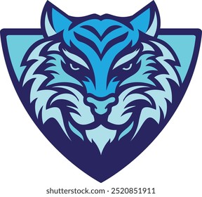 The Tiger Illustration In Blue Scheme
