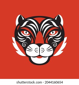The Tiger illustration.  Chinese zodiac symbol