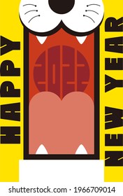Tiger illustration design greeting cards, 2022 Tiger Year greeting cards
