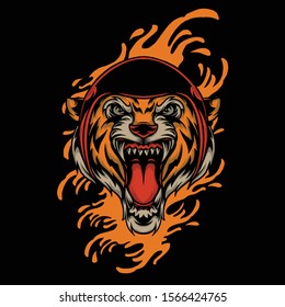 Tiger illustration design is suitable for the design of shirts, logos, and merchandise. Available in eps 10 format