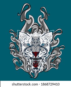 Tiger illustration design for sukajan is mean japan traditional cloth or t-shirt with digital hand drawn Embroidery Men T-shirts Summer Casual Short Sleeve Hip Hop T Shirt Streetwear