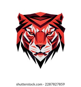 Tiger illustration. Design for t-shirt, book, magazine, banner and more. Geometric tiger design