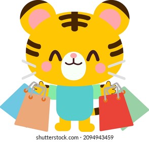 Material de ilustración de tigres comprando mucho