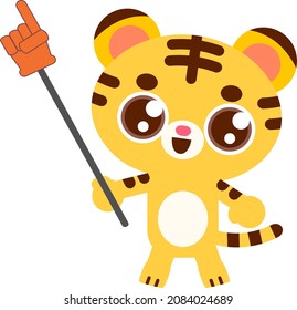 Tiger illustration with a pointer