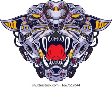  Tiger illustration in a robotic style