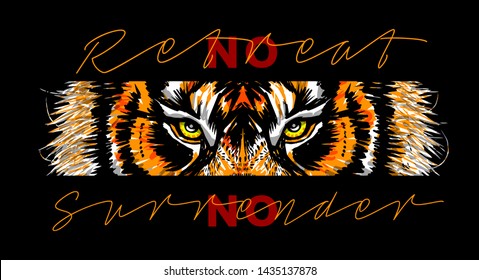 tiger illustration slogan graphic tee shirt wallpaper poster card textile print design