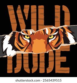 tiger illustration with slogan vector illustration