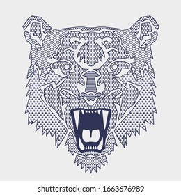 Tiger illustration, tee shirt graphics, vectors, typography