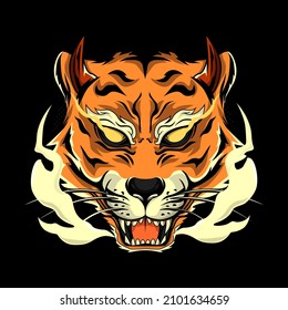 tiger illustration for tshirt design